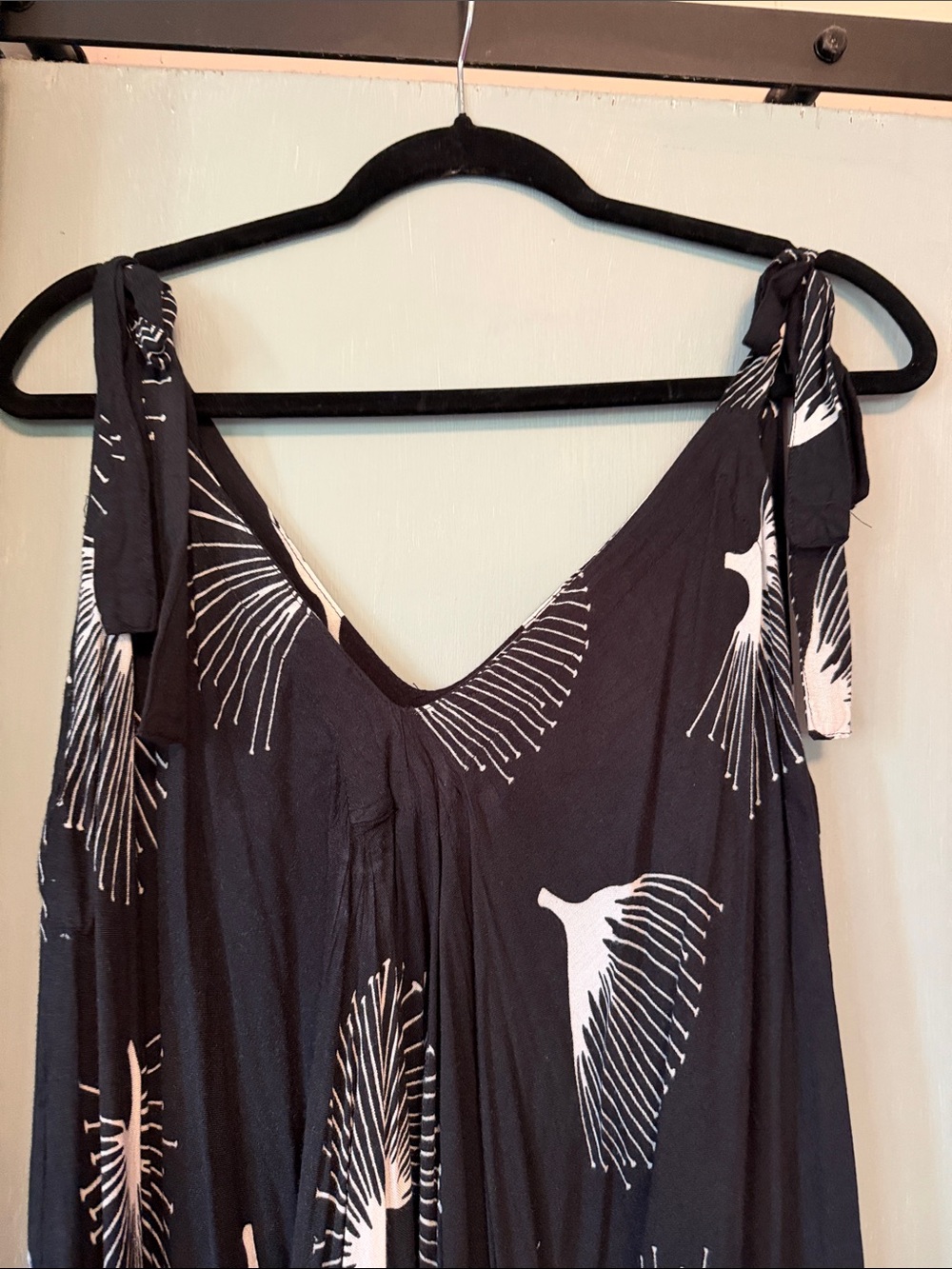 Lotus & Lime Flowy Black & White Ohia Lehua Printed Wide Legged Jumper - Picture 3 of 4